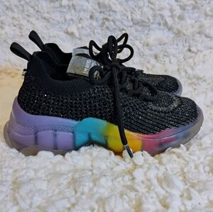 Steve Madden SM NY90 Girls Glitter Rhinestone Fabric Sneaker Shoes Size 1